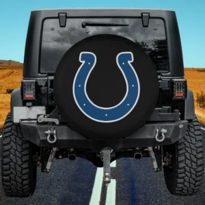 Indianapolis Colts horseshoe NFL spare tire cover without camera hole on Jeep