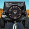 Inter Miami CF logo MLS team flags spare tire cover no camera hole on Jeep