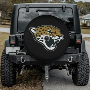 Jaguar head logo NFL fan gear spare tire cover with camera hole