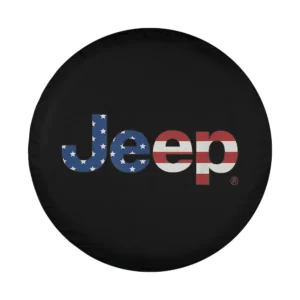 Jeep flag wordmark logo design with stars and stripes