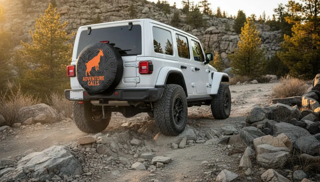 Jeep spare tire covers stock vs lifted serious build 35 inch mud terrain off-road