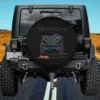 Jeep Willys neon line art spare tire cover no camera hole on Jeep Gladiator rear
