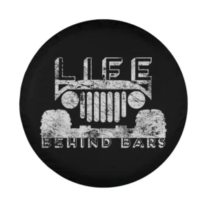 Life Behind Bars Jeep grille distressed graphic design for spare tire cover