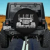 Life Behind Bars Jeep grille distressed spare tire cover without camera hole