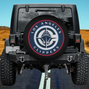 Los Angeles Clippers logo spare tire cover without camera hole on Jeep rear tire