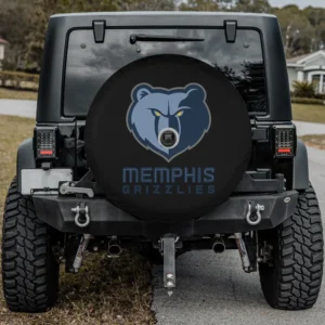 Memphis Grizzlies logo fierce bear spare tire cover with camera hole on Jeep