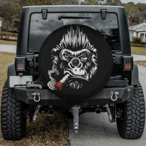 Men Manhood Chef Big Boss Gorilla with Cigarette spare tire cover with camera hole