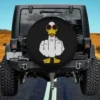 Middle finger funny duck inappropriate rude antisocial spare tire cover without camera hole