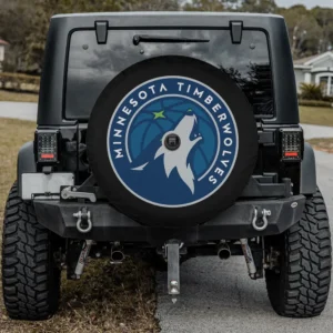 Minnesota Timberwolves logo NBA spare tire cover with backup camera hole