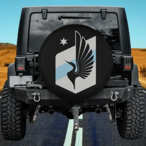 Minnesota United FC loon wing MLS spare tire cover without camera hole on Jeep rear