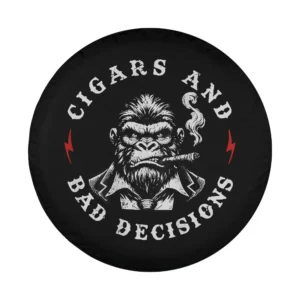 Monkey Cigars and Bad Decisions gorilla design with cigar and lightning bolts