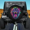 neon screaming headphones gorilla gamer meme spare tire cover with no camera hole