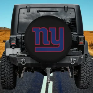 New York Giants NFL fan gear spare tire cover without camera hole on Jeep