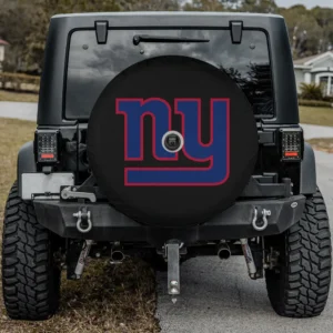 New York Giants NFL fan gear spare tire cover with camera hole on Jeep