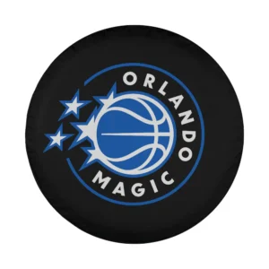 Close-up of Orlando Magic basketball logo design on spare tire cover