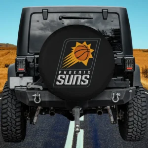 Phoenix Suns basketball sunburst spare tire cover without camera hole on Jeep
