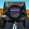 Sacramento Kings logo basketball spare tire cover without camera hole on Jeep