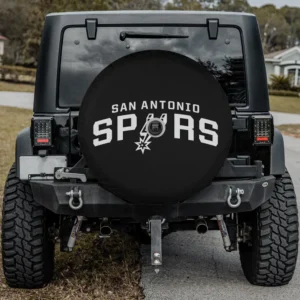 San Antonio Spurs logo basketball spare tire cover with camera hole on Jeep