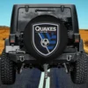 San Jose Earthquakes soccer shield spare tire cover without camera hole on Jeep