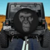 Scribble art silverback gorilla face head spare tire cover no camera hole for Jeep