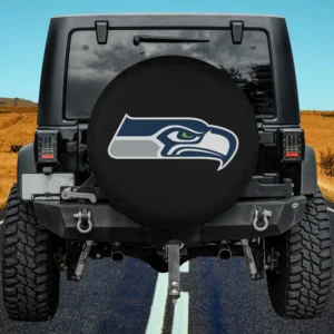 Seattle Seahawks logo black spare tire cover without camera hole