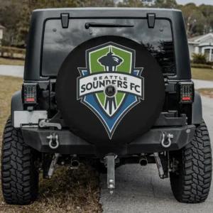 Seattle Sounders FC shield logo spare tire cover with backup camera hole