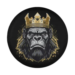 Silverback gorilla king crown graphic design for spare tire cover