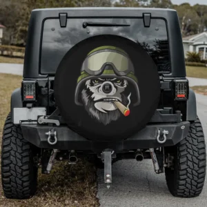 smoking cigar helmet gorilla military spare tire cover with camera hole