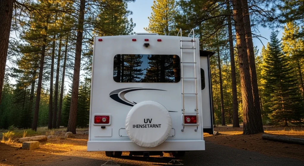 spare tire cover for rv trailer outdoor