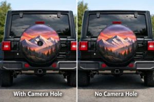 spare tire cover with camera hole vs without comparison