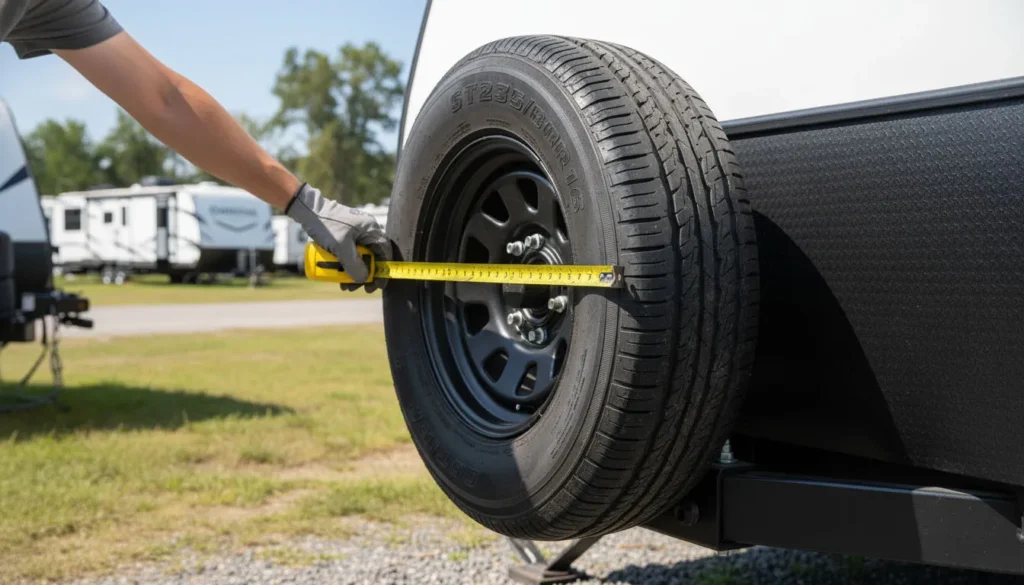 spare tire covers for trailers measuring ST235 80R16 diameter tape measure