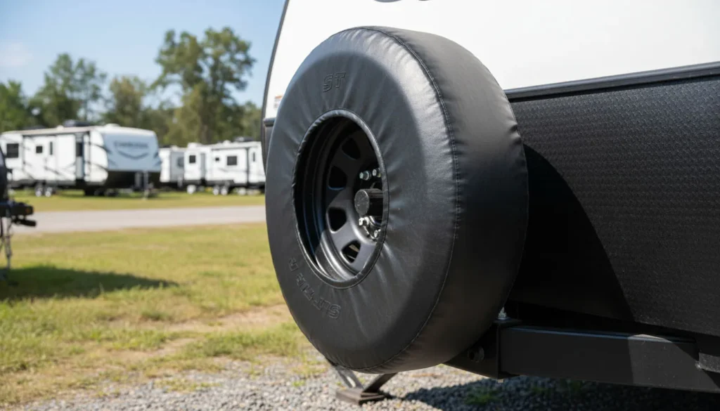 spare tire covers for trailers travel trailer 28 inch ST tire fitted cover