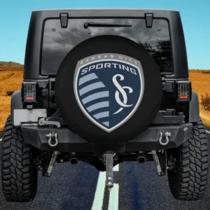 Sporting Kansas City shield logo MLS spare tire cover no camera hole on Jeep