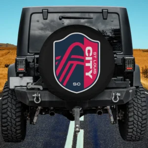 St Louis City SC shield logo spare tire cover without camera hole on Jeep