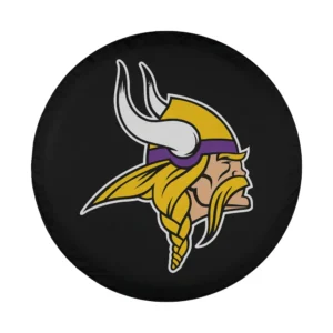 Close-up of Viking head logo Minnesota Vikings design on spare tire cover