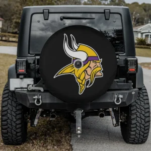 Viking head logo Minnesota Vikings spare tire cover with camera hole variant