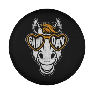 Vintage Game Day Bronco horse head with heart sunglasses design only