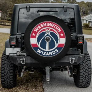 Washington Wizards logo basketball spare tire cover with camera hole