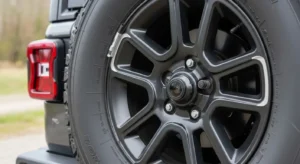 where is backup camera located on jeep wrangler spare tire carrier lens center hub