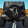 White horse silhouette with flowing mane spare tire cover for Jeep and SUV, no camera hole