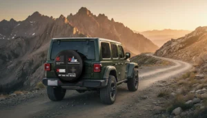 why Jeep owners use spare tire covers Wrangler mountain trail adventure