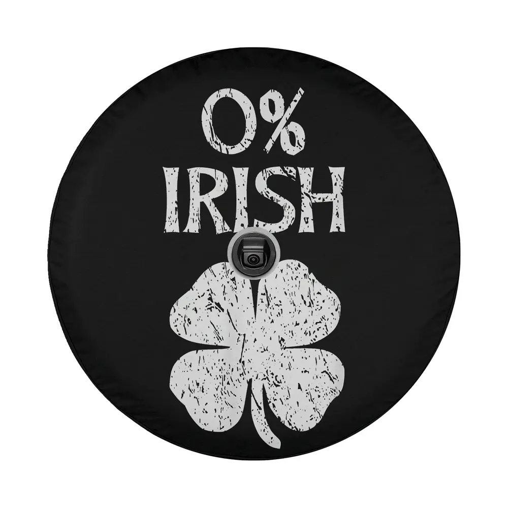 0 percent irish distressed clover st patricks day tire cover design only