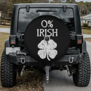 0 percent irish distressed clover st patricks spare tire cover with camera hole