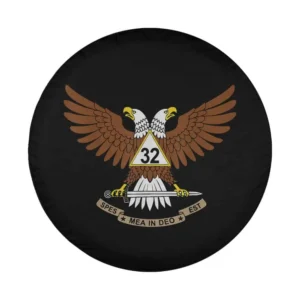 32nd degree masonic double headed eagle triangle design spare tire cover