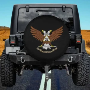 Double headed eagle triangle 32nd degree masonic spare tire cover no camera hole