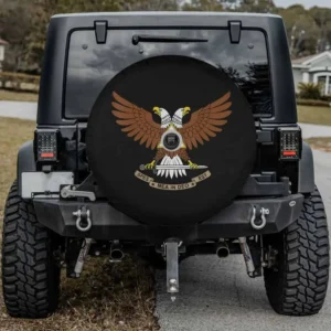 Double headed eagle triangle 32nd degree masonic spare tire cover with camera hole