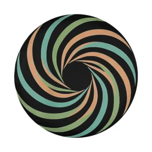 Minimalist abstract spiral flow design for Jeep spare tire cover closeup