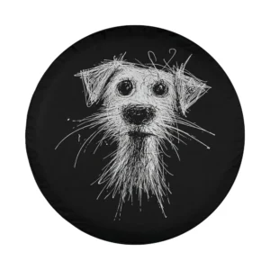 abstract scribble puppy drawing dog lovers tire cover design only