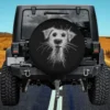 abstract scribble puppy drawing dog lovers spare tire cover without camera hole