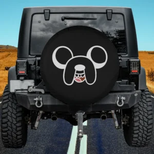 Adventure Time Jake big face cartoon dog spare tire cover with no camera hole for Jeep